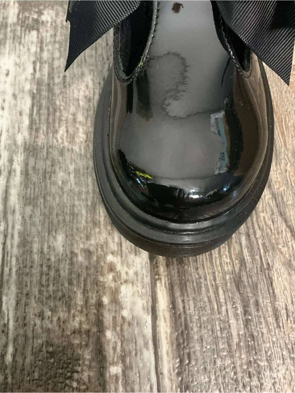 Dr. Martens Kids Black Patent Mary Jane with Ribbon Size 12